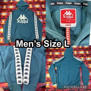 Kappa Hoodie Green Hoodie Sweater Long Sleeve Pullover Mens Size Large